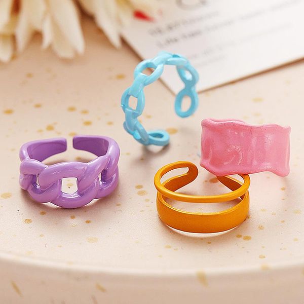 cluster rings chunky creative macaron candy colorful hyperbole geometric metal enamel chain open for women girl finger ring jewelry, Golden;silver
cluster rings chunky creative macaron candy colorful hyperbole geometric metal enamel chain open for women girl finger ring jewelry, Golden;silver