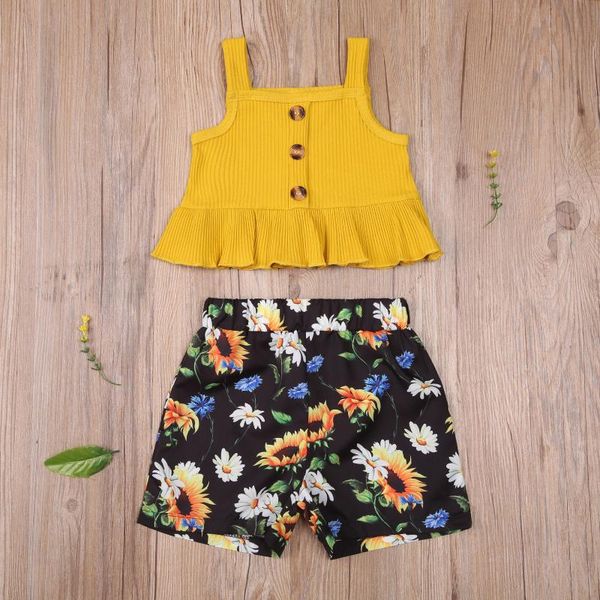 clothing sets 2 pieces kids suit set, girls solid color square collar sleeveless + flower print shorts for summer, yellow, White
clothing sets 2 pieces kids suit set, girls solid color square collar sleeveless + flower print shorts for summer, yellow, White