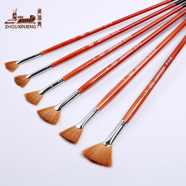 brown yellow wool sheep tail fan shap brush for oil painting artist dedicated pen 6 pcs set water chalk art painting
brown yellow wool sheep tail fan shap brush for oil painting artist dedicated pen 6 pcs set water chalk art painting