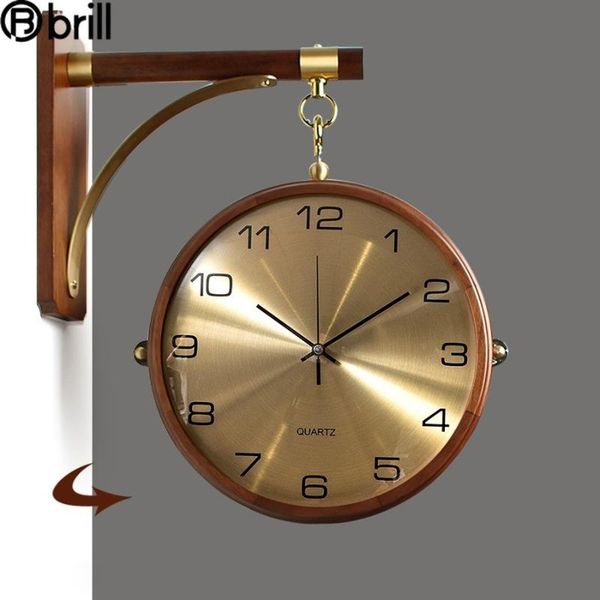luxury double sided wall clock metal silent rotating solid wood watch large living room vintage fashion design decor clocks
luxury double sided wall clock metal silent rotating solid wood watch large living room vintage fashion design decor clocks
