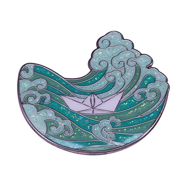 pins, brooches origami boat drifting on glitter wave enamel pin cute adrift sailing art brooch, Gray
pins, brooches origami boat drifting on glitter wave enamel pin cute adrift sailing art brooch, Gray