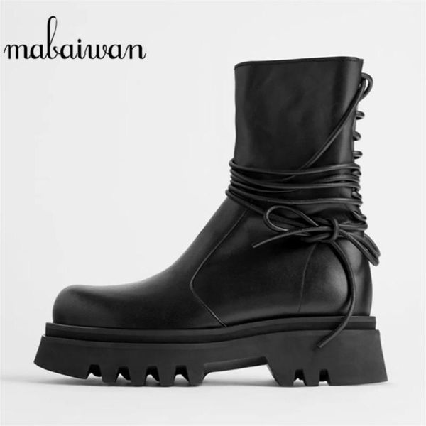 boots mabaiwan black leather ankle for women cross tied motorcycle platform thick heel shoes flat military
boots mabaiwan black leather ankle for women cross tied motorcycle platform thick heel shoes flat military