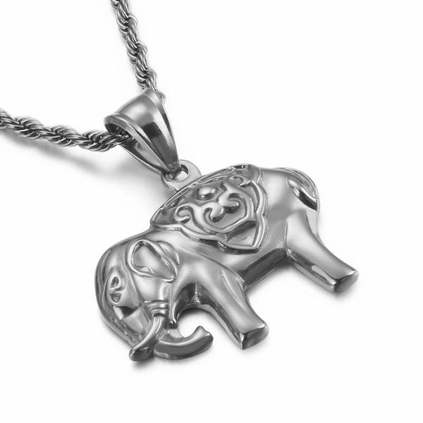 pendant necklaces small elephant & chain for men women gold / color stainless steel charm animal jewelry lucky gift, Silver
pendant necklaces small elephant & chain for men women gold / color stainless steel charm animal jewelry lucky gift, Silver