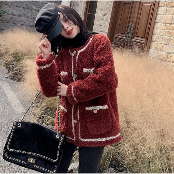 women's fur & faux 2021 natural sheep shearing coat women real wool jacket loose size winter female clothing, Black
women's fur & faux 2021 natural sheep shearing coat women real wool jacket loose size winter female clothing, Black