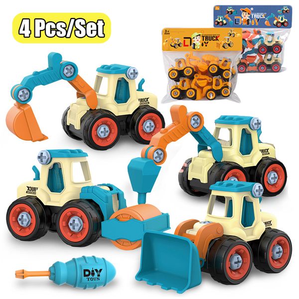 4pcs Construction Toy Engineering Car Fire truck Screw Build and Take Apart Great for Kids Boys 
4pcs Construction Toy Engineering Car Fire truck Screw Build and Take Apart Great for Kids Boys