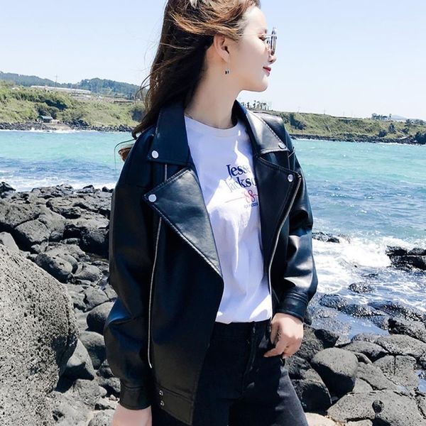 women's jackets woman pu leather jacket motorcycle 2021 autumn outerwear coats short zipper basic, Black;brown
women's jackets woman pu leather jacket motorcycle 2021 autumn outerwear coats short zipper basic, Black;brown