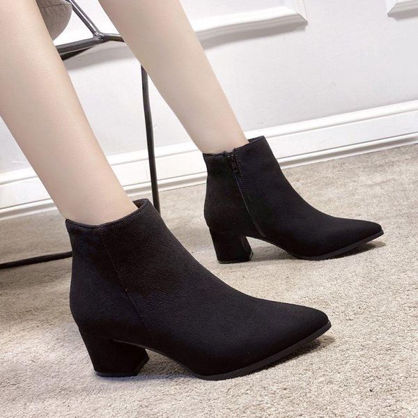 boots autumn winter women shoes woman square high heels short solid black flock pointed toe ankle
boots autumn winter women shoes woman square high heels short solid black flock pointed toe ankle