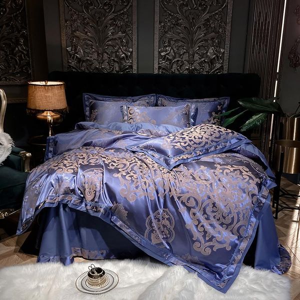 bedding sets royal blue silk jacquard duvet cover set king size soft satin luxury cotton linen bedsheet pillowcase
bedding sets royal blue silk jacquard duvet cover set king size soft satin luxury cotton linen bedsheet pillowcase