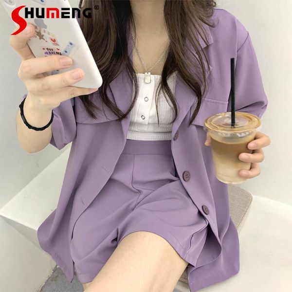 women's tracksuits 2021 women sets summer purple short sleeve cardigan blazer shorts set ladies casual shortssuits slim suit jacket, Gray
women's tracksuits 2021 women sets summer purple short sleeve cardigan blazer shorts set ladies casual shortssuits slim suit jacket, Gray