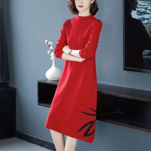 casual dresses women 2021 autumn winter loose sweater dress female solid knee-length ladies full sleeve turtleneck knitted p151, Black;gray
casual dresses women 2021 autumn winter loose sweater dress female solid knee-length ladies full sleeve turtleneck knitted p151, Black;gray