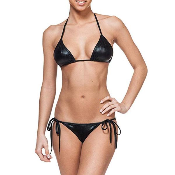 bras sets women two piece pu leather bikini set lingerie mini thongs bra lacing adjust cute bathing bikinis swimwear, Red;black
bras sets women two piece pu leather bikini set lingerie mini thongs bra lacing adjust cute bathing bikinis swimwear, Red;black