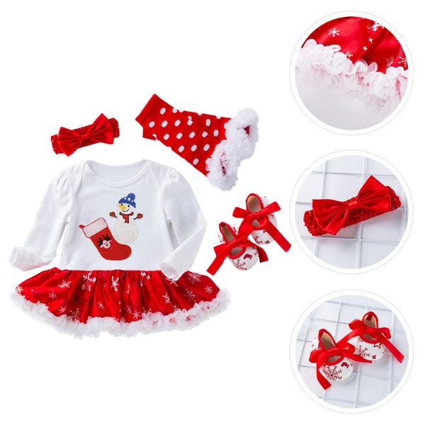 girl's dresses 1 set baby long sleeve dress christmas shoes elasticity headband leg warmer, Red;yellow
girl's dresses 1 set baby long sleeve dress christmas shoes elasticity headband leg warmer, Red;yellow