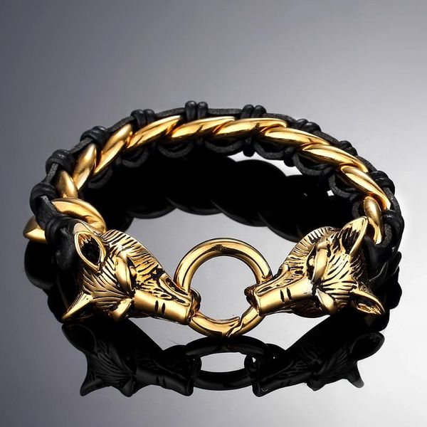 charm bracelets megin d stainless steel titanium true leather weaven wolf head animal vintage bangle wrist band chains bracelet for men jewe, Golden;silver
charm bracelets megin d stainless steel titanium true leather weaven wolf head animal vintage bangle wrist band chains bracelet for men jewe, Golden;silver