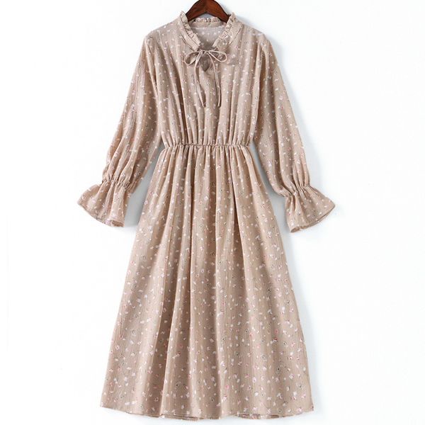 casual dresses ladies autumn chiffon floral printed petal sleeve bow bandage stand neck a-line mid-calf women long es xsq5, Black;gray
casual dresses ladies autumn chiffon floral printed petal sleeve bow bandage stand neck a-line mid-calf women long es xsq5, Black;gray