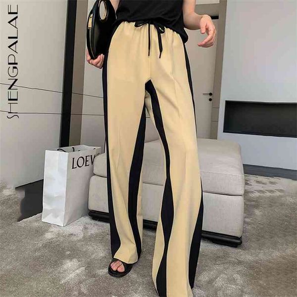fashion contrast color trousers women's summer high waist drawstring straight loose pants female tide 5c932 210427, Black;white
fashion contrast color trousers women's summer high waist drawstring straight loose pants female tide 5c932 210427, Black;white