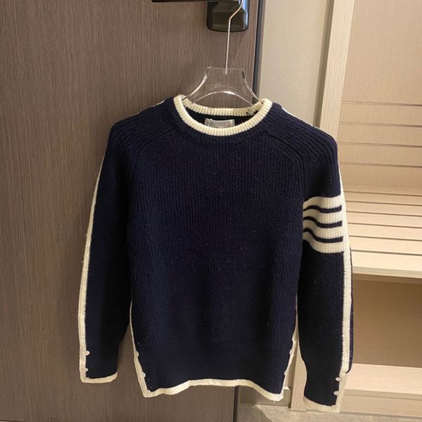 high version autumn 21 new round neck four bar loose knit collar stripe versatile sweater female 08203, Black
high version autumn 21 new round neck four bar loose knit collar stripe versatile sweater female 08203, Black