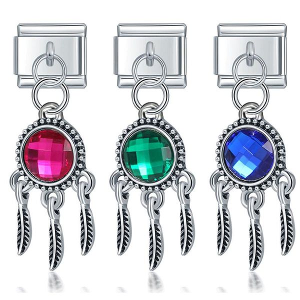 charms hapiship fashion women's bohemian dream catcher tassel charm links fit 9mm bracelet stainless steel jewelry diy making dj184, Bronze;silver
charms hapiship fashion women's bohemian dream catcher tassel charm links fit 9mm bracelet stainless steel jewelry diy making dj184, Bronze;silver