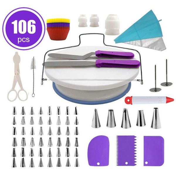 106pcs/set cake decor tools stainless steel decorating supplies turntable diy cream mouth baking & pastry
106pcs/set cake decor tools stainless steel decorating supplies turntable diy cream mouth baking & pastry