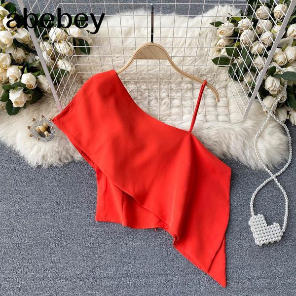 women design irregular strap camis fashion one-shoulder slim party summer korean off shoulder short women's tanks &, White
women design irregular strap camis fashion one-shoulder slim party summer korean off shoulder short women's tanks &, White