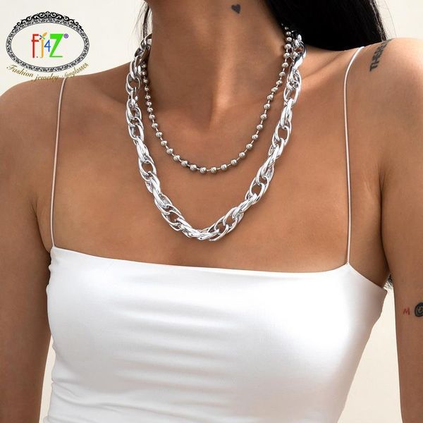 chains f.j4z fashion punk chain necklaces for women alloy 2layers chunky necklace lady club show jewelry accessories 2021, Silver
chains f.j4z fashion punk chain necklaces for women alloy 2layers chunky necklace lady club show jewelry accessories 2021, Silver