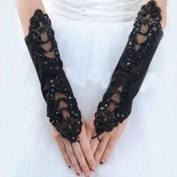 bridal gloves women fingerless elegant paragraph rhinestone black satin lace glove wedding accessories, White
bridal gloves women fingerless elegant paragraph rhinestone black satin lace glove wedding accessories, White