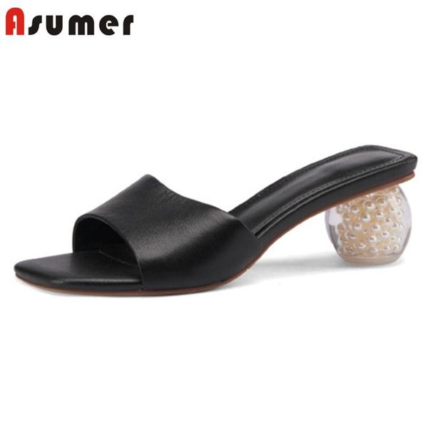 asumer 2021 arrive genuine leather slipper women casual party footwear female transparent pearl round heel slippers, Black
asumer 2021 arrive genuine leather slipper women casual party footwear female transparent pearl round heel slippers, Black