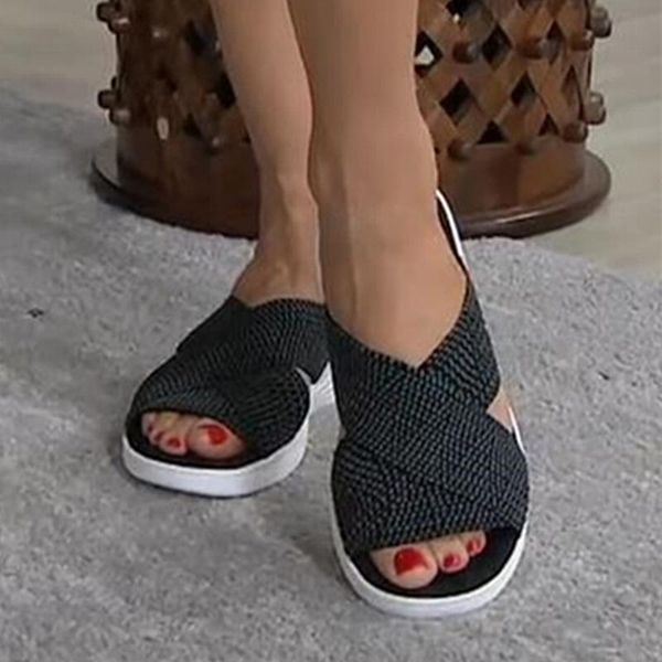 summer fashion sandals thick bottom slope with fish mouth women flying cross sandal couple slippers, Black
summer fashion sandals thick bottom slope with fish mouth women flying cross sandal couple slippers, Black