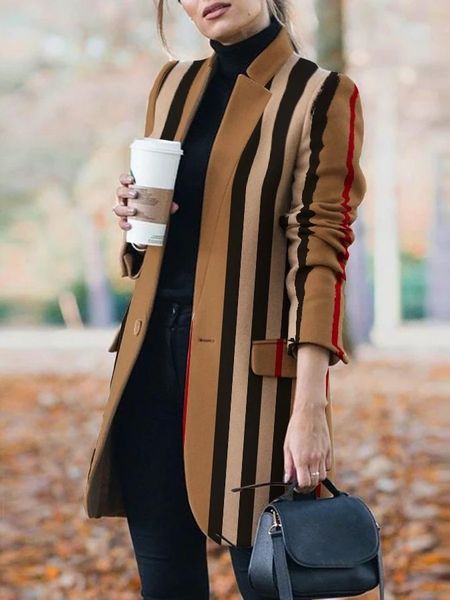 women's wool & blnds casaco d lã fminino com mangas pridas lapla, novo casaco listrado stampa listrada tamanho gran, outono invrno, hhq, Black
women's wool & blnds casaco d lã fminino com mangas pridas lapla, novo casaco listrado stampa listrada tamanho gran, outono invrno, hhq, Black