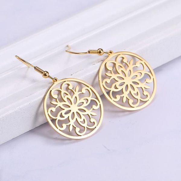 dangle & chandelier lucktune retro flower drop earrings filigree stainless steel round hoop for women gift fashion jewelry accessories, Silver
dangle & chandelier lucktune retro flower drop earrings filigree stainless steel round hoop for women gift fashion jewelry accessories, Silver