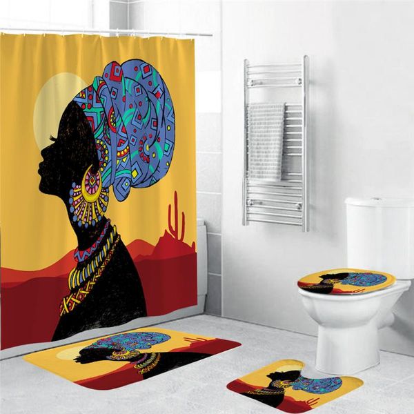 shower curtains 4pcs/set curtain bath mat set african woman pattern pedestal rug lid toilet cover anti-slip bathroom
shower curtains 4pcs/set curtain bath mat set african woman pattern pedestal rug lid toilet cover anti-slip bathroom