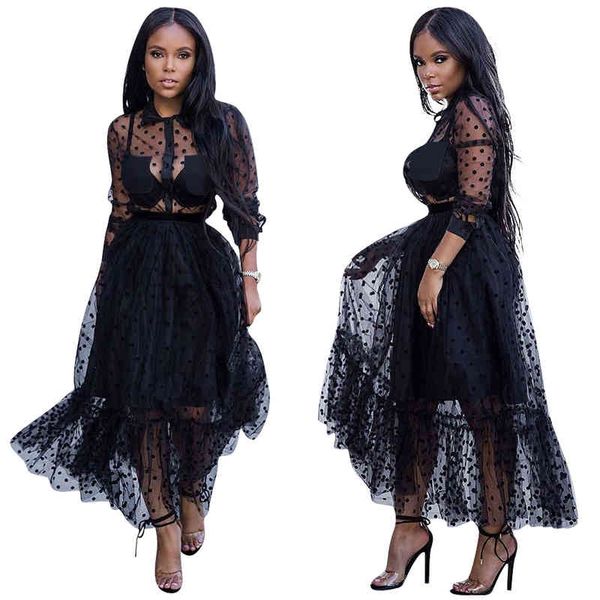 mesh black polk dot charming women party dresses turn down neck long sleeves see through a line nightclub casual dress ankle length, Black;gray
mesh black polk dot charming women party dresses turn down neck long sleeves see through a line nightclub casual dress ankle length, Black;gray