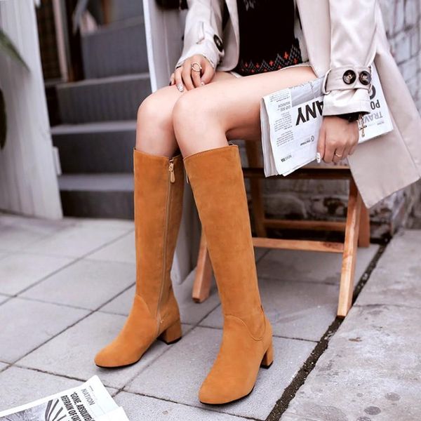 boots autumn and winter with thick heels, square heels side zips slim legs round head women's long, Black
boots autumn and winter with thick heels, square heels side zips slim legs round head women's long, Black