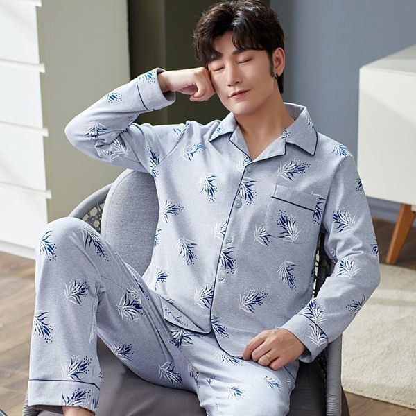 men's sleepwear autumn shirt pajamas long-sleeved trousers 100% cotton casual printing solid color home service suit, Black;brown
men's sleepwear autumn shirt pajamas long-sleeved trousers 100% cotton casual printing solid color home service suit, Black;brown