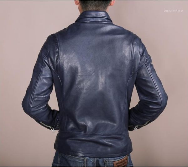blue 2021 men's color slim fit genuine leather jacket with pockets import sheepskin men casual coat male & faux, Black
blue 2021 men's color slim fit genuine leather jacket with pockets import sheepskin men casual coat male & faux, Black