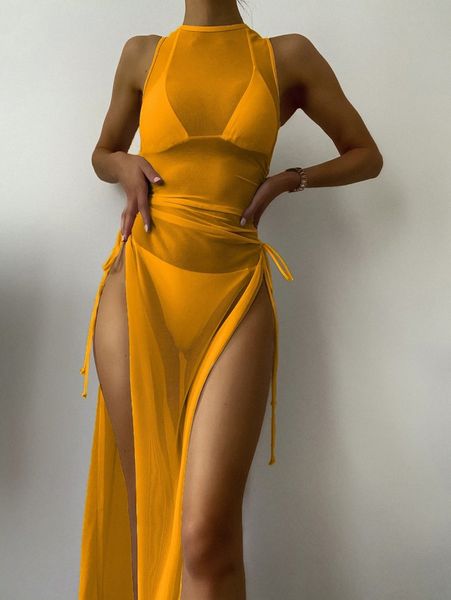 3pack halter bikini swimsuit & mesh cover up f6af#, White;black
3pack halter bikini swimsuit & mesh cover up f6af#, White;black