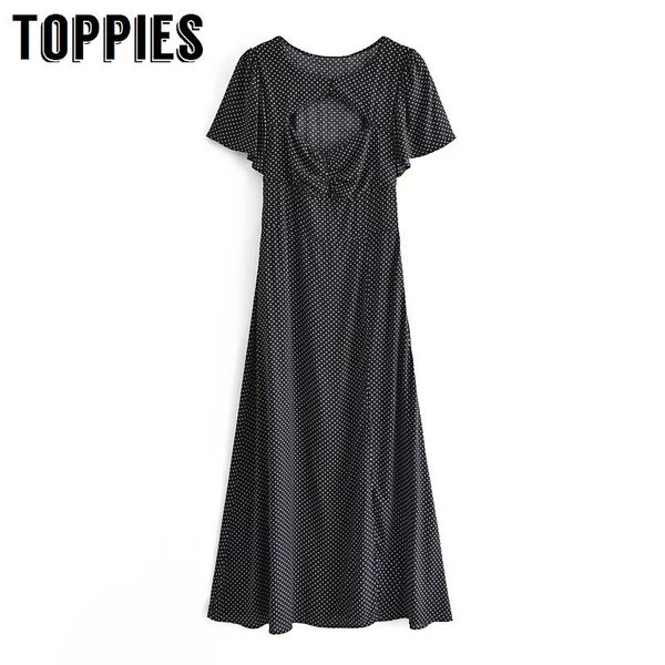 ies women black dots dress chest hollow out short sleeve dresses vintage vestidos 210412, Black;gray
ies women black dots dress chest hollow out short sleeve dresses vintage vestidos 210412, Black;gray