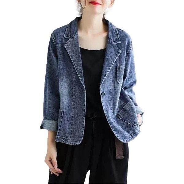 women's suits & blazers idopy womens office ladies 1 button vintage loose fit washed korean work denim jean business suit blazer jacket, White;black
women's suits & blazers idopy womens office ladies 1 button vintage loose fit washed korean work denim jean business suit blazer jacket, White;black