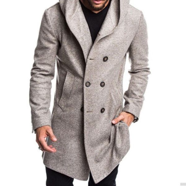 mens woolen blends hooded coat fashion trend long sleeve cardigan double breasted windbreaker outerwears male winter casual mid-length coats, Black
mens woolen blends hooded coat fashion trend long sleeve cardigan double breasted windbreaker outerwears male winter casual mid-length coats, Black
