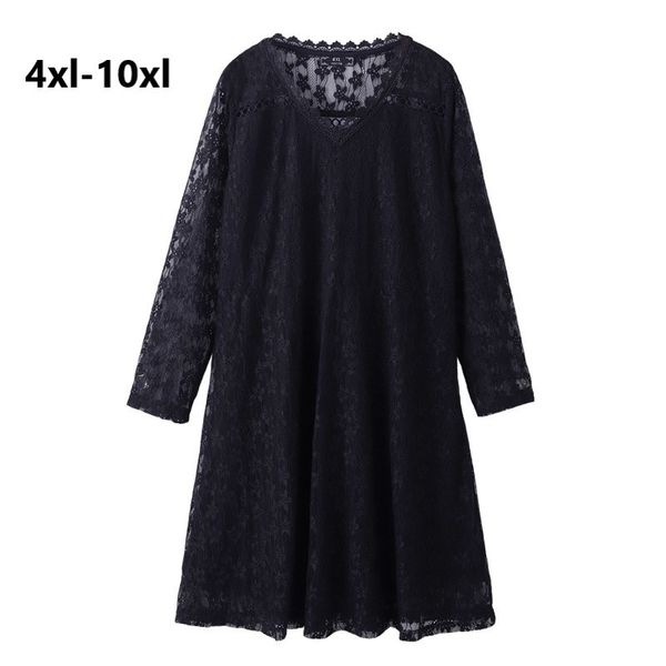 dresses plus size 10xl 8xl 6xl women spring long sleeves black lace vintage v neck elegant a-line sliming mujer dress, Black;gray
dresses plus size 10xl 8xl 6xl women spring long sleeves black lace vintage v neck elegant a-line sliming mujer dress, Black;gray