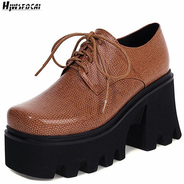 hjwsfdcai platform women lace-up shoes leather round toe female single punk style mujer casual footwear 2021 dress, Black
hjwsfdcai platform women lace-up shoes leather round toe female single punk style mujer casual footwear 2021 dress, Black