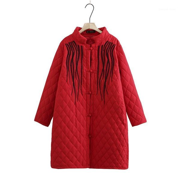 women's down & parkas plus size long winter cotton coats large a-line padded outerwear women, Black