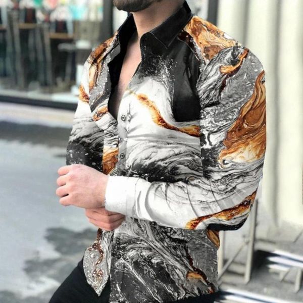 men's casual shirts men shirt fashion print single-breasted autumn winter loose-fitting turndown collar for dating, White;black
men's casual shirts men shirt fashion print single-breasted autumn winter loose-fitting turndown collar for dating, White;black