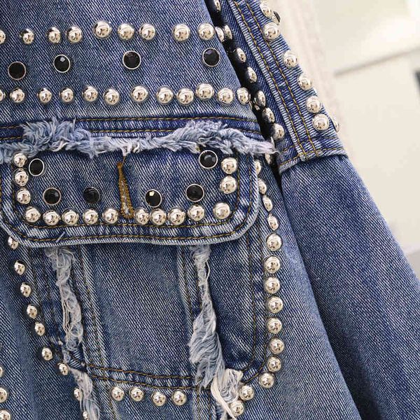 women autumn hand rivet studded denim jacket loose outwear female new students casual short jeans coats 200919, Black;brown
women autumn hand rivet studded denim jacket loose outwear female new students casual short jeans coats 200919, Black;brown