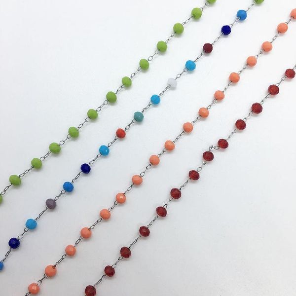 chains stainless steel candy colored glass multi-faceted bead chain, handmade diy necklace, earrings, bracelet, jewelry set production, Silver
chains stainless steel candy colored glass multi-faceted bead chain, handmade diy necklace, earrings, bracelet, jewelry set production, Silver