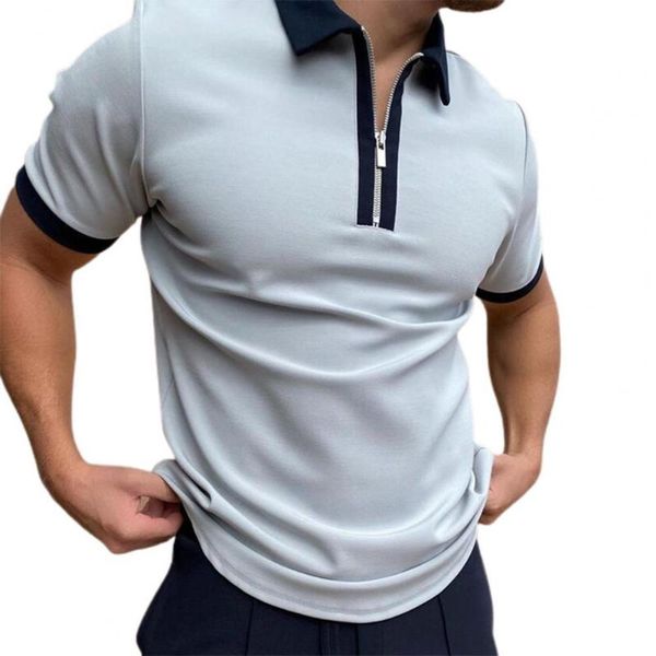 men's t-shirts casual men shirts color matching patchwork short sleeves 2021 summer turn-down collar zipper fashion male clothing, White;black
men's t-shirts casual men shirts color matching patchwork short sleeves 2021 summer turn-down collar zipper fashion male clothing, White;black