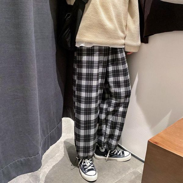 spring cotton woolen pants men's fashion retro casual plaid men streetwear hip-hop straight wide-leg mens trousers, Black
spring cotton woolen pants men's fashion retro casual plaid men streetwear hip-hop straight wide-leg mens trousers, Black