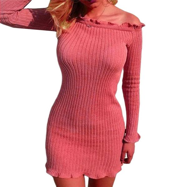 casual dresses fashion women off the shoulder mini pencil dress long sleeve solid color clothes bodycon knit slim sweater knitted, Black;gray
casual dresses fashion women off the shoulder mini pencil dress long sleeve solid color clothes bodycon knit slim sweater knitted, Black;gray