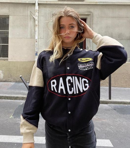 women's jackets vintage 2021 women autumn coat jacket letter printed casual long sleeve oversized sport style bomber, Black;brown
women's jackets vintage 2021 women autumn coat jacket letter printed casual long sleeve oversized sport style bomber, Black;brown