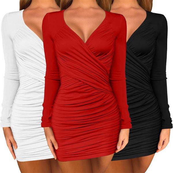 casual dresses 2021 spring dress european and american high waist pleated long sleeve v-neck mini women, Black;gray
casual dresses 2021 spring dress european and american high waist pleated long sleeve v-neck mini women, Black;gray