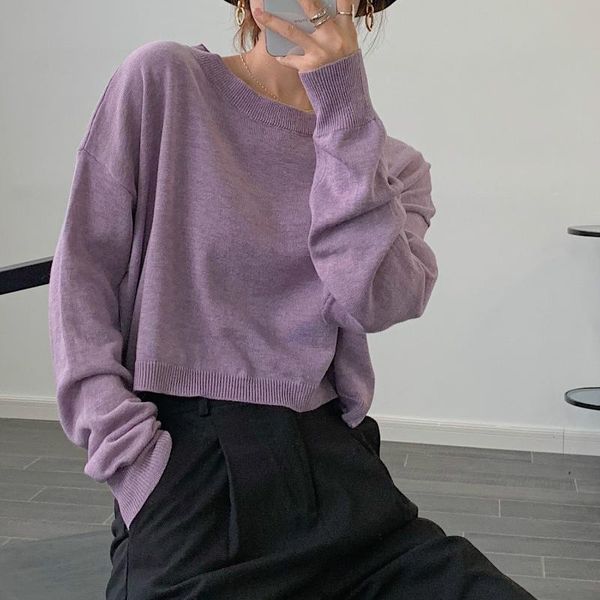 mooirue women short sweater long sleeve solid color women's pullover round neck jumper sweaters, White;black
mooirue women short sweater long sleeve solid color women's pullover round neck jumper sweaters, White;black
